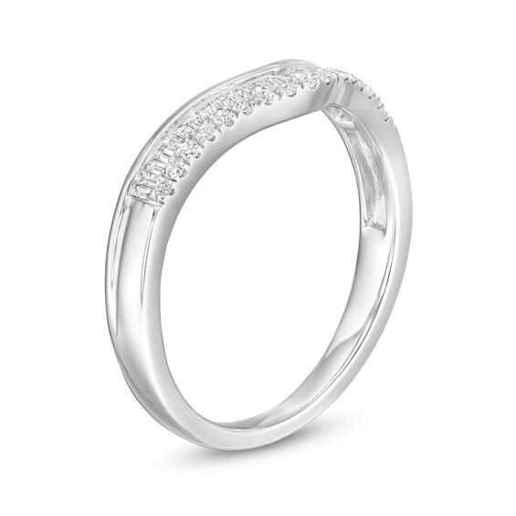 0.23 CT. T.W. Diamond Contour Anniversary Band in 10K White Gold