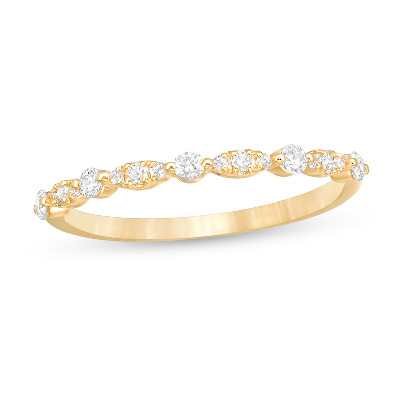 Main Image 1 of 0.25 CT. T.W. Diamond Alternating Band in 10K Gold