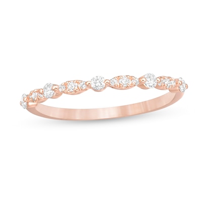 0.25 CT. T.W. Diamond Alternating Band in 10K Rose Gold