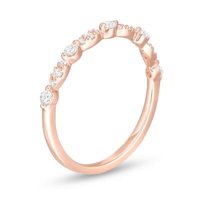 0.25 CT. T.W. Diamond Alternating Band in 10K Rose Gold