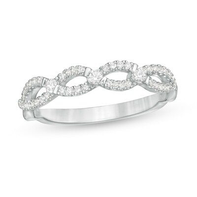 0.25 CT. T.W. Diamond Twist Shank Anniversary Band in 10K Gold