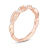 Thumbnail Image 2 of 0.25 CT. T.W. Diamond Twist Shank Anniversary Band in 10K Rose Gold