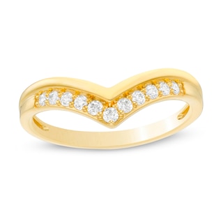 0.18 CT. T.W. Diamond Chevron Wedding Band in 10K Gold