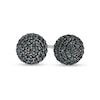 Thumbnail Image 0 of 0.95 CT. T.W. Black Diamond Ball Stud Earrings in Sterling Silver