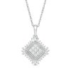 Thumbnail Image 1 of 0.23 CT. T.W. Composite Diamond Tilted Square Vintage-Style Pendant in 10K White Gold