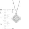 Thumbnail Image 3 of 0.23 CT. T.W. Composite Diamond Tilted Square Vintage-Style Pendant in 10K White Gold