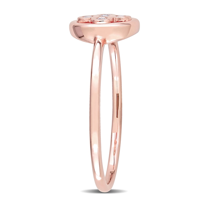 0.05 CT. T.W. Diamond Clover Ring in 10K Rose Gold|Peoples Jewellers