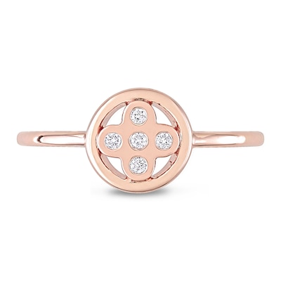 0.05 CT. T.W. Diamond Clover Ring in 10K Rose Gold