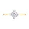 Thumbnail Image 3 of 0.088 CT. T.W. Diamond Cross Ring in 10K Gold