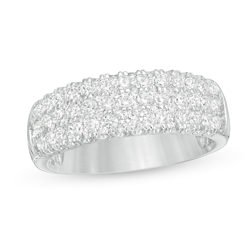 Main Image 1 of 1.00 CT. T.W. Diamond Triple Row Anniversary Band in 14K White Gold