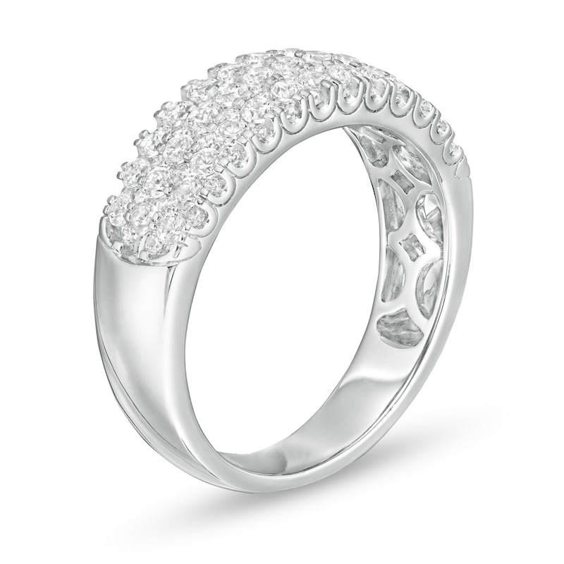 Main Image 3 of 1.00 CT. T.W. Diamond Triple Row Anniversary Band in 14K White Gold