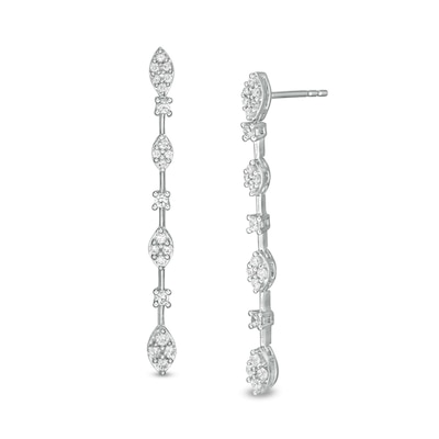 Marilyn Monroe™ Collection 0.45 CT. T.W. Diamond Marquise Drop Earrings in 10K White Gold