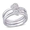 Thumbnail Image 0 of 0.15 CT. T.W. Diamond Three Piece Stackable Ring Set in Sterling Silver