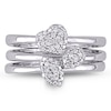 Thumbnail Image 3 of 0.15 CT. T.W. Diamond Three Piece Stackable Ring Set in Sterling Silver