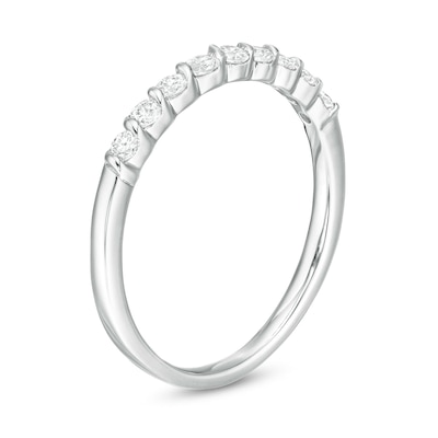 0.30 CT. T.W. Diamond Nine Stone Twist Anniversary Band in 10K White Gold