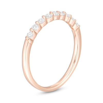 0.30 CT. T.W. Diamond Nine Stone Twist Anniversary Band in 10K Rose Gold