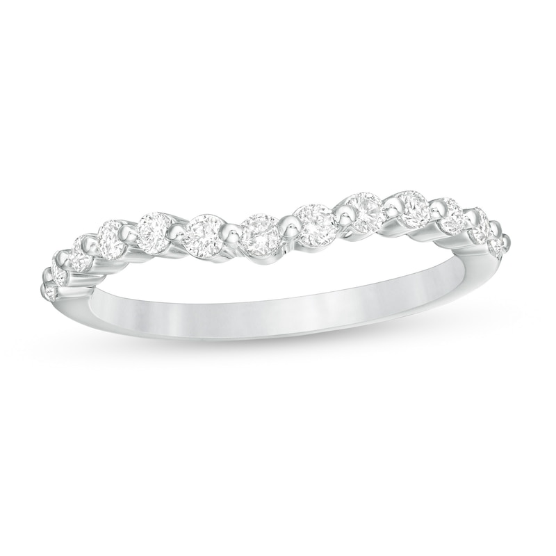 0.30 CT. T.W. Diamond Contour Anniversary Band in 10K White Gold|Peoples Jewellers