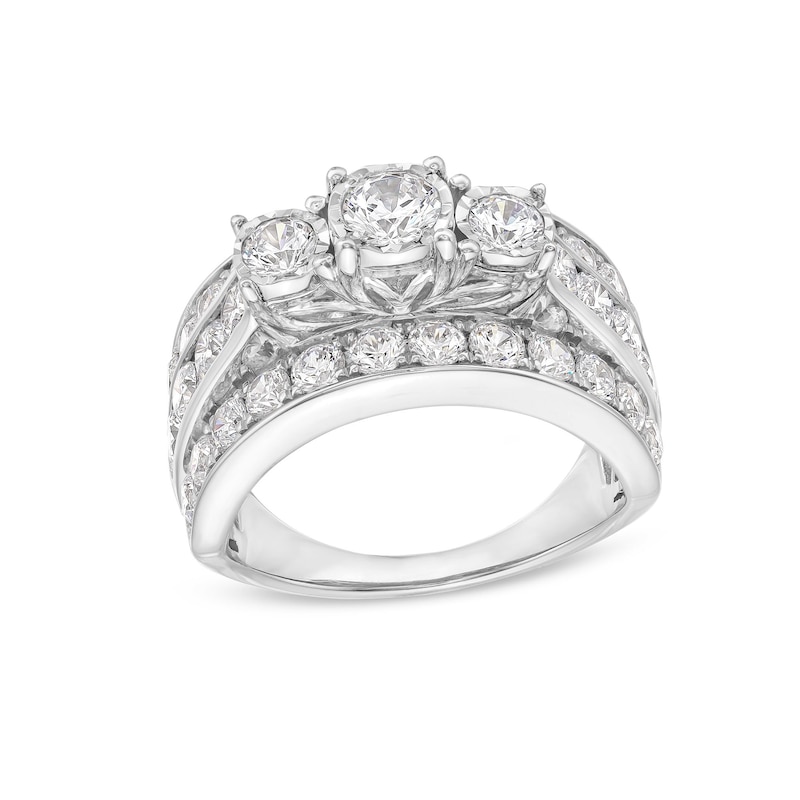 2.95 CT. T.W. Diamond Past Present Future® Engagement Ring in 14K White Gold (I/I2)|Peoples Jewellers