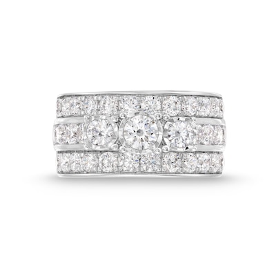 2.95 CT. T.W. Diamond Past Present Future® Engagement Ring in 14K White Gold (I/I2)