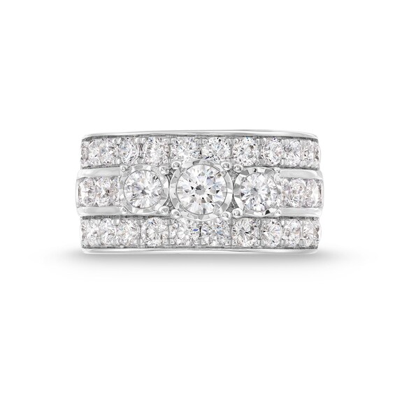 2.95 CT. T.W. Diamond Past Present Future® Engagement Ring in 14K White Gold (I/I2)