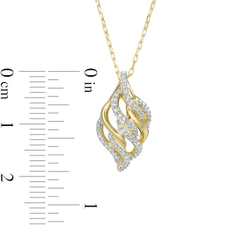 Wonder Woman™ Collection 0.18 CT. T.W. Diamond Flame Pendant in 10K Gold