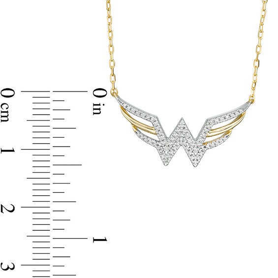 Wonder Woman™ Collection 0.115 CT. T.W. Diamond Symbol Necklace in 10K Gold