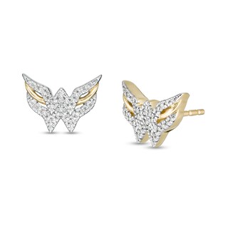 Wonder Woman™ Collection 0.115 CT. T.W. Diamond Symbol Stud Earrings in 10K Gold