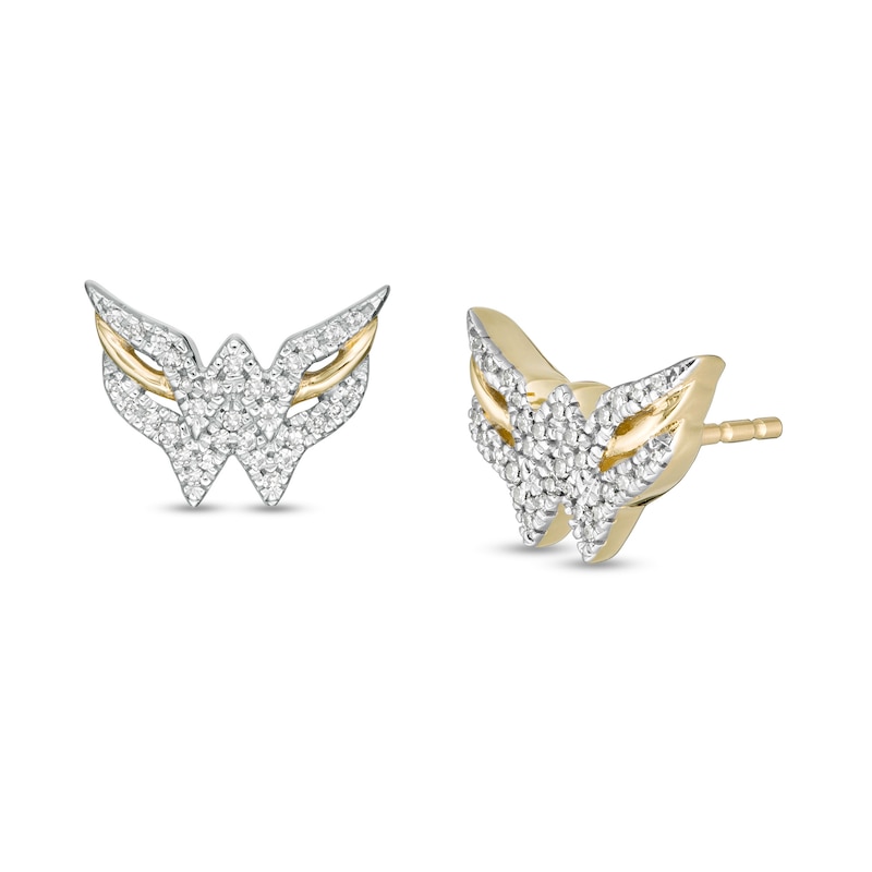 Wonder Woman™ Collection 0.115 CT. T.W. Diamond Symbol Stud Earrings in 10K Gold|Peoples Jewellers