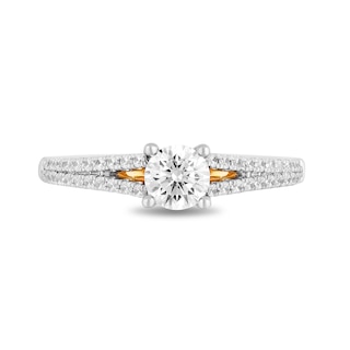 Enchanted Disney Merida 0.69 CT. T.W. Diamond Split Shank Engagement Ring in 14K Two-Tone Gold