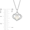 Thumbnail Image 3 of The Kindred Heart from Vera Wang Love Collection Freshwater Cultured Pearl and Diamond Pendant in Sterling Silver-19"