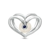 Thumbnail Image 2 of The Kindred Heart from Vera Wang Love Collection Freshwater Cultured Pearl and Diamond Stud Earrings in Sterling Silver