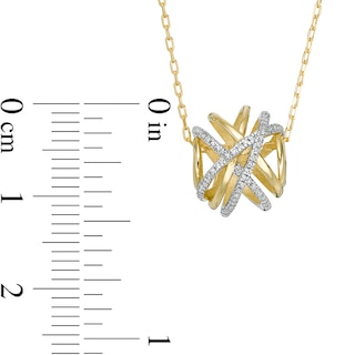 Wonder Woman™ Collection 0.07 CT. T.W. Diamond Themyscira Island Pendant in 10K Gold