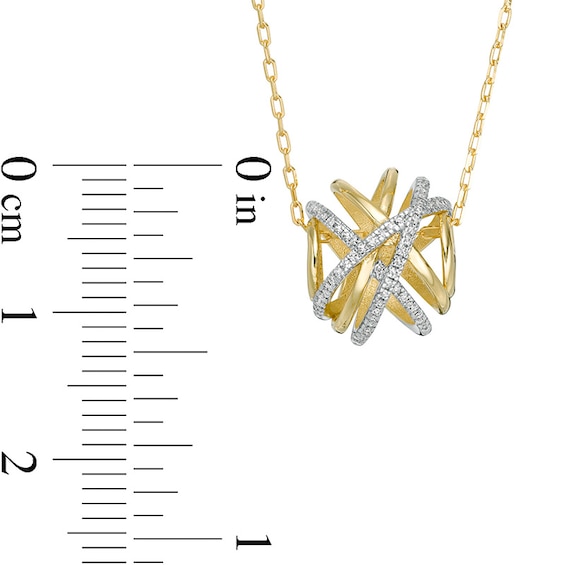 Wonder Woman™ Collection 0.07 CT. T.W. Diamond Themyscira Island Pendant in 10K Gold