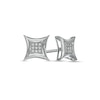 Thumbnail Image 0 of Men's 0.05 CT. T. W. Composite Diamond Concave Square Stud Earrings in 10K White Gold