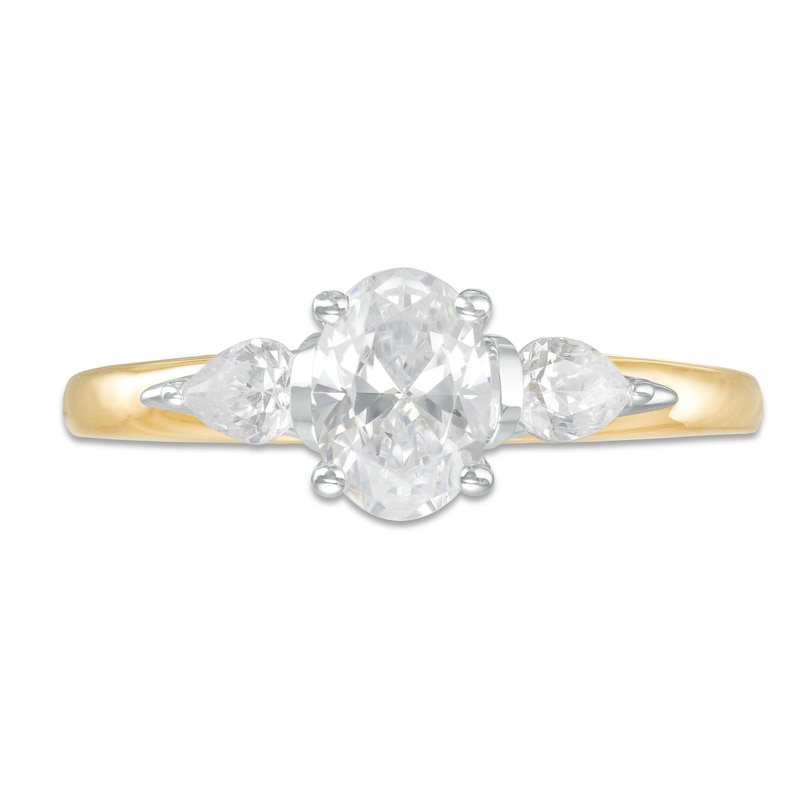 1.00 CT. T.W. Multi-Shape Diamond Past Present Future® Engagement Ring in 14K Two-Tone Gold|Peoples Jewellers