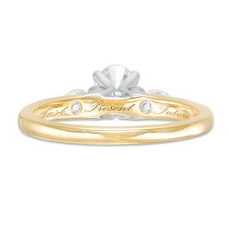 1.00 CT. T.W. Multi-Shape Diamond Past Present Future® Engagement Ring in 14K Two-Tone Gold