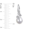 Thumbnail Image 1 of 9.0-9.5mm Baroque Freshwater Cultured Pearl and 0.04 CT. T.W. Diamond Flame Drop Earrings in Sterling Silver