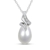 Thumbnail Image 0 of 9.0-9.5mm Baroque Freshwater Cultured Pearl and 0.04 CT. T.W. Diamond Flame Pendant in Sterling Silver