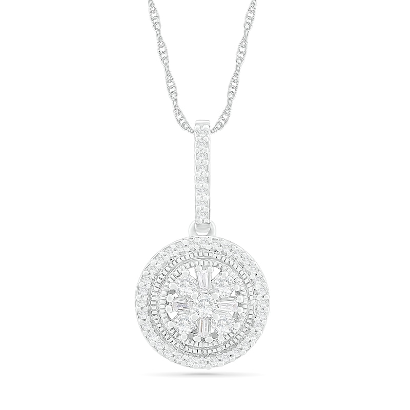 0.29 CT. T.W. Composite Diamond Frame Drop Pendant in 10K Gold|Peoples Jewellers
