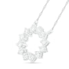 0.23 CT. T.W. Diamond Sun Outline Circle Necklace in 10K White Gold