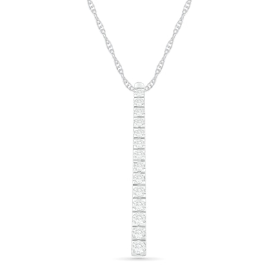 0.95 CT. T.W. Diamond Linear Bar Pendant in 10K Gold