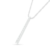 Thumbnail Image 1 of 0.95 CT. T.W. Diamond Linear Bar Pendant in 10K White Gold