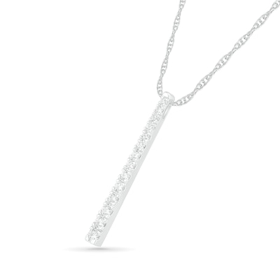 0.95 CT. T.W. Diamond Linear Bar Pendant in 10K Gold