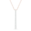 0.95 CT. T.W. Diamond Linear Bar Pendant in 10K Rose Gold