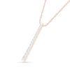 Thumbnail Image 2 of 0.95 CT. T.W. Diamond Linear Bar Pendant in 10K Rose Gold