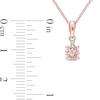 5.0mm Morganite and Diamond Accent Drop Pendant in 10K Rose Gold - 17"