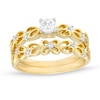 Thumbnail Image 1 of 0.29 CT. T.W. Diamond Open Floral Bridal Set in 10K Gold