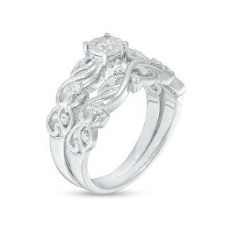 0.29 CT. T.W. Diamond Open Filigree Bridal Set in 10K Gold