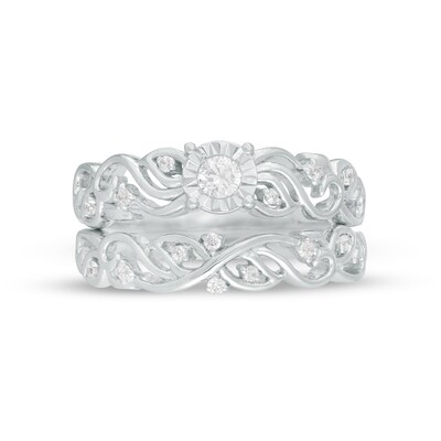 0.29 CT. T.W. Diamond Open Filigree Bridal Set in 10K Gold