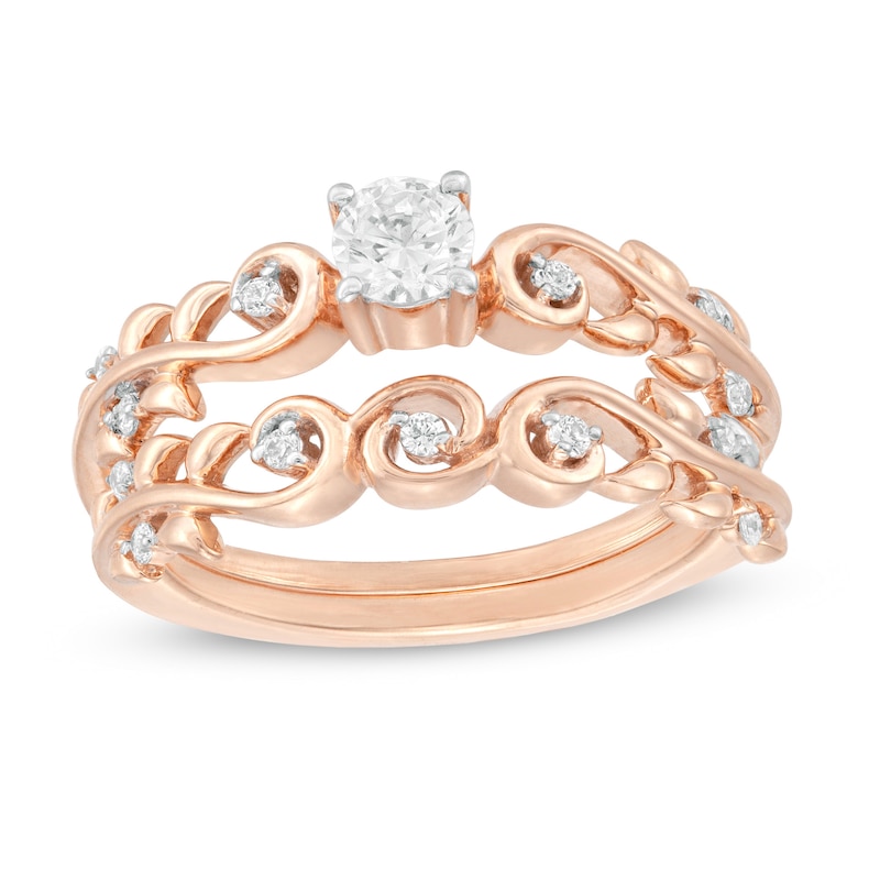 0.29 CT. T.W. Diamond Vine Bridal Set in 10K Rose Gold|Peoples Jewellers